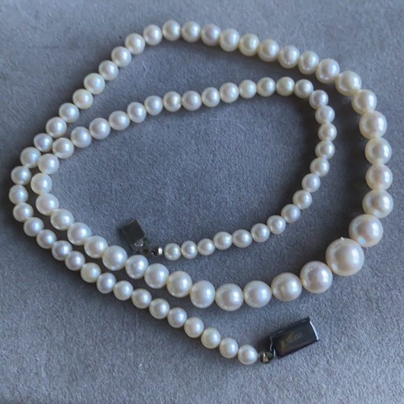 Women’s Vintage Real Pearls Necklace, 16 1/2” - Picture 9 of 17
